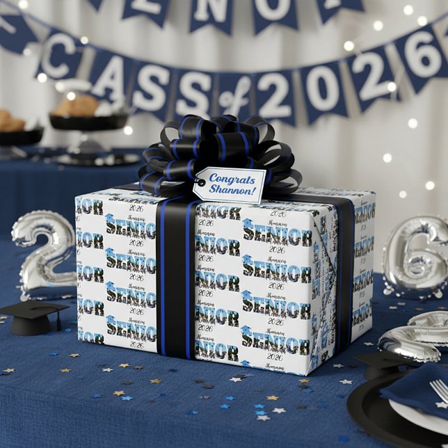 Papier Cadeau Personalized Senior class picture  Wrapping Paper (Créateur téléchargé)