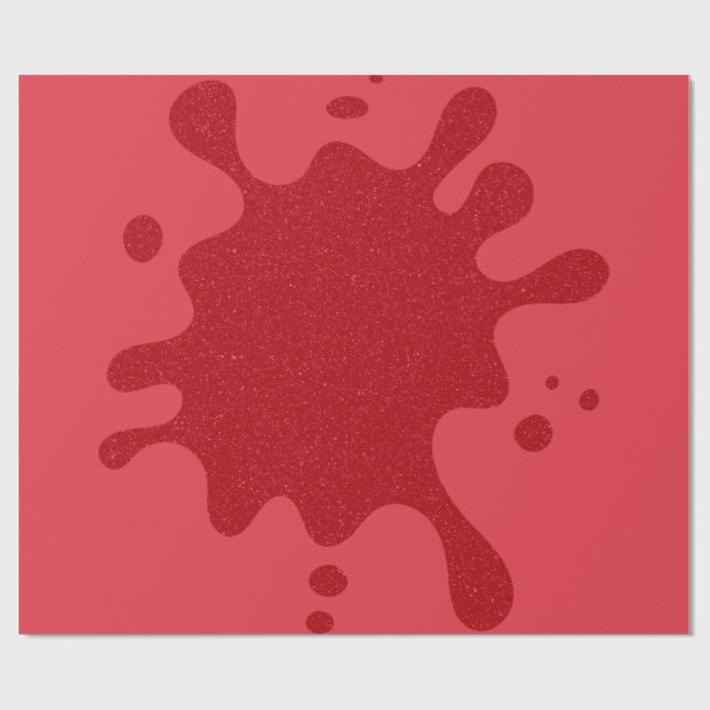Papier cadeau personnalisable éclaboussé de rouge  (Plat)