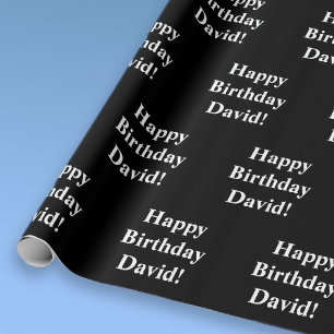 Papier Cadeau Personnalisable Joyeux Texte d'anniversaire   Noir