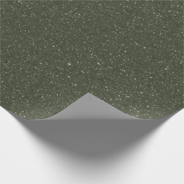Papier cadeau personnalisable vert mousse tacheté (Coin)