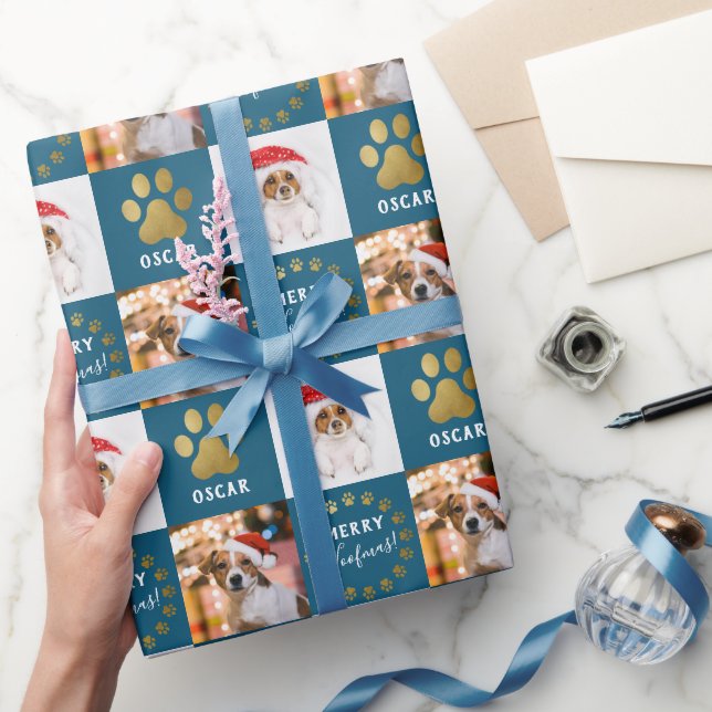 Papier Cadeau Personnalisé 2 Photo Pot Chien Chien Chien Chien P (Cadeaux)
