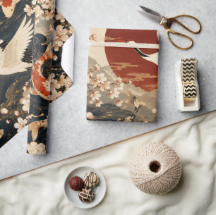 Papier cadeau personnalisé avec art japonais éléga