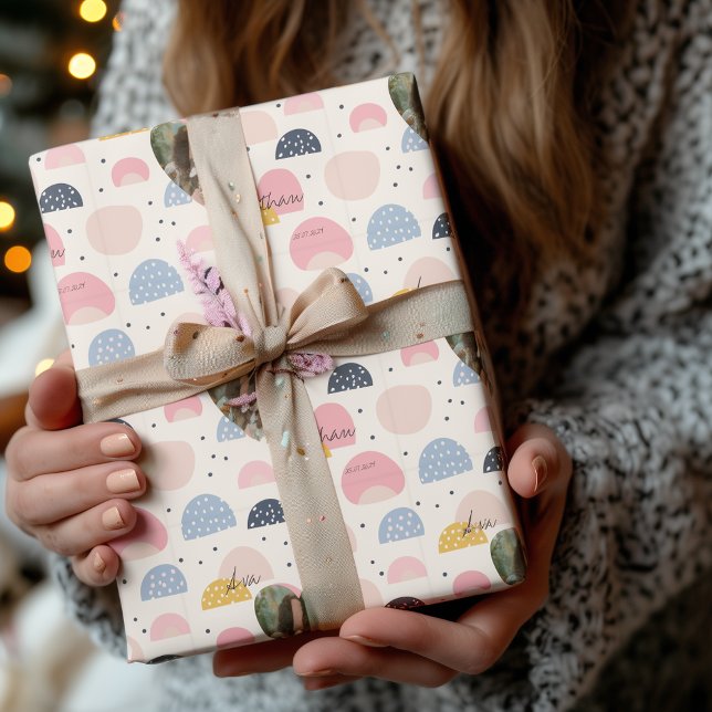 Papier cadeau personnalisé avec photo et nom sur f (Créateur téléchargé)