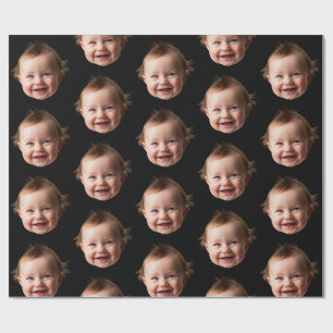 Papier cadeau personnalisé avec une photo de bébé