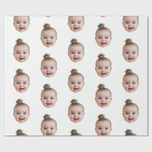 Papier Cadeau Personnalisé Cute Baby Face Photo Maman Papa anniv