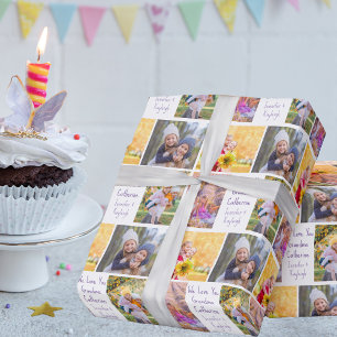 Papier Cadeau Personnalisé Grand-mère Anniversaire Petits-enfant