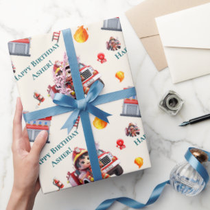 Papier cadeau personnalisé mignon 3D pour garçons