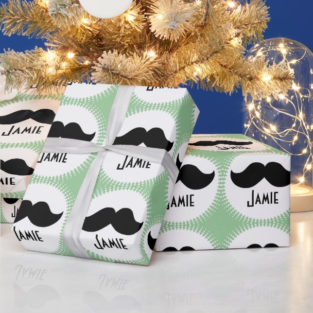Papier Cadeau Personnalisé N'Importe Quelle Couleur Moustache Pa (Vacances)