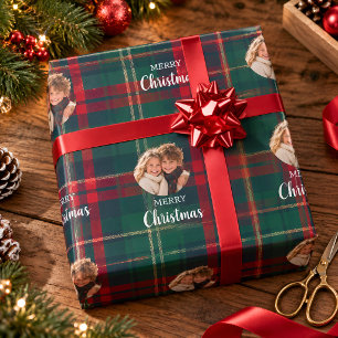 Papier cadeau personnalisé Noël Tartan Plaid
