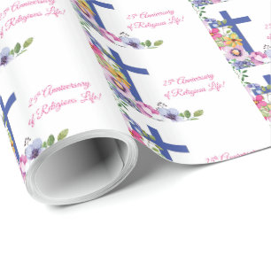 Papier Cadeau Personnaliser, 25e anniversaire Nun vie religieuse