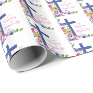 Papier Cadeau Personnaliser, 25e anniversaire Nun vie religieuse