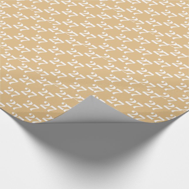 Papier Cadeau Personnaliser avec initiale, lettre blanche, chame (Coin)