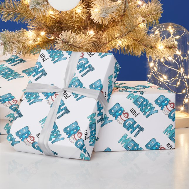 Papier Cadeau Personnaliser Joyeuse Et Lumineuse (Vacances)