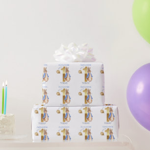 Papier Cadeau Personnaliser le nom de l'enfant Pierre 1er annive