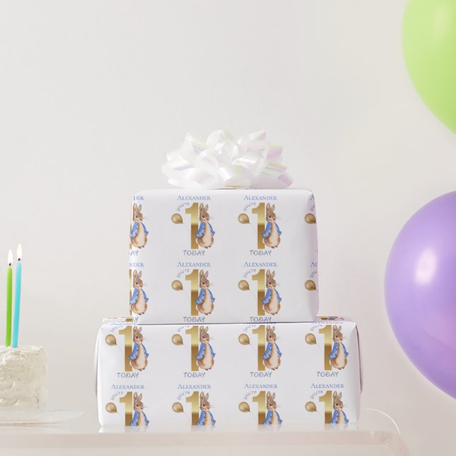 Papier Cadeau Personnaliser le nom de l'enfant Pierre 1er annive (Cadeaux de fête)