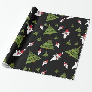 Papier Cadeau Personnaliser Père Noël et Christmas Tree,