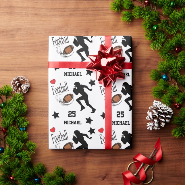 Papier Cadeau Personnaliser tout joueur de football étoile (Cadeau de vacances)