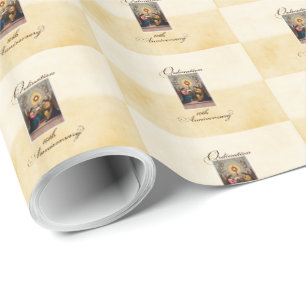 Papier Cadeau Personnalisez, 10e anniversaire d'ordination des a