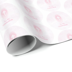 Papier Cadeau Personnalisez, croix d'hostie de première communio