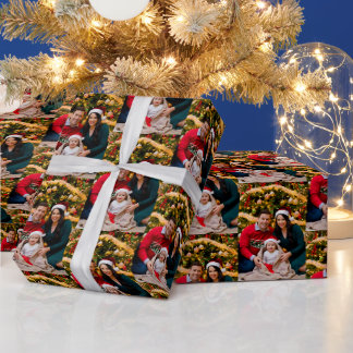 Papier Cadeau Personnalisez la photo de famille pour la saison d