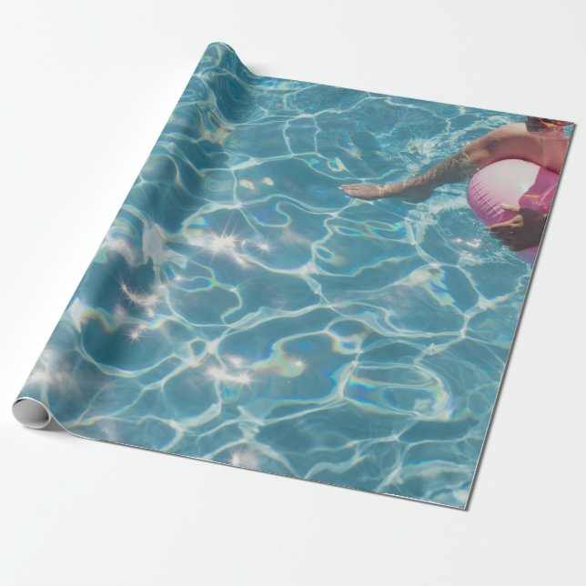 Papier Cadeau Personne en piscine (Déroulé)