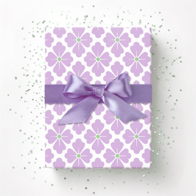 Papier Cadeau Petal Diamond en lilas et vert (Créateur téléchargé)