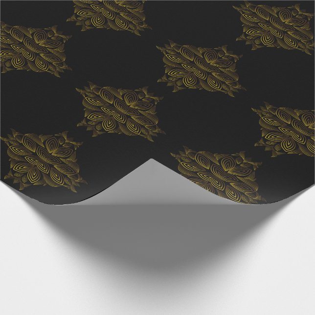 Papier Cadeau pétale de fleur d'or (Coin)