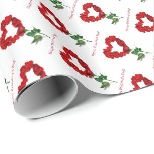 Papier Cadeau Pétale de rose Joyeuse Saint-Valentin