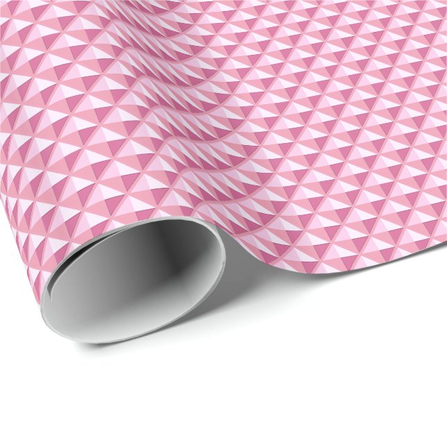 Papier Cadeau Pétale rose, look émail, grille cloutée (Coin rond)