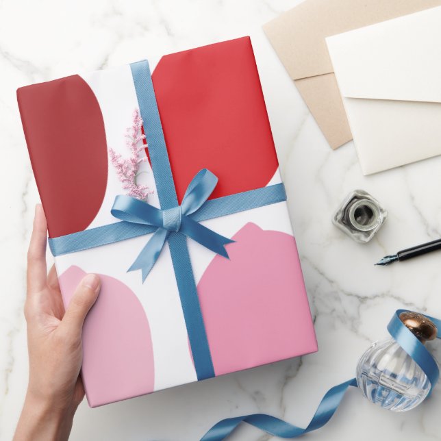 Papier Cadeau Pétales de fleurs roses rouges (Cadeaux)