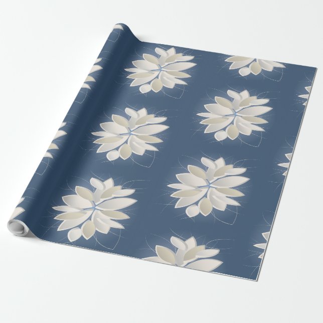 Papier Cadeau pétales de pierre blanche (Déroulé)