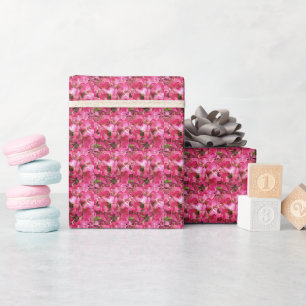 Papier Cadeau Pétales d'Hydrangée rose Motif floral