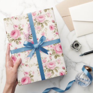 Papier Cadeau Pétales roses lumineux