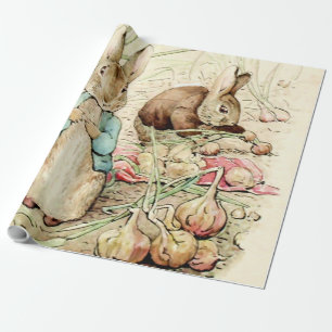 Papier Cadeau Peter and Benjamin Gather Onions by Beatrix Potter