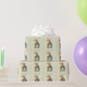 Papier Cadeau Peter le lapin cueillir des légumes Premier annive
