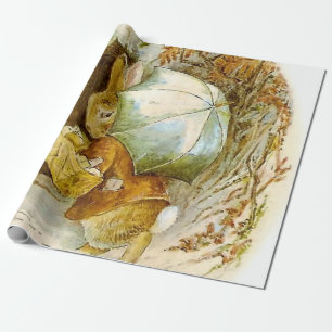 Papier Cadeau "Peter Rabbit avec parapluie d'hiver" par Beatrix