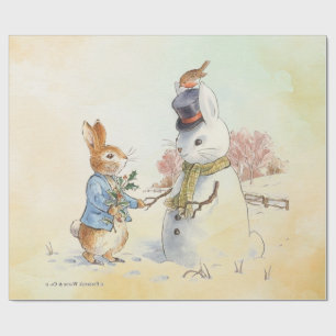 Papier Cadeau Peter Rabbit (bonhomme de neige)