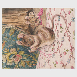 Papier Cadeau Peter Rabbit (souris filant aiguille) Tissu Papier