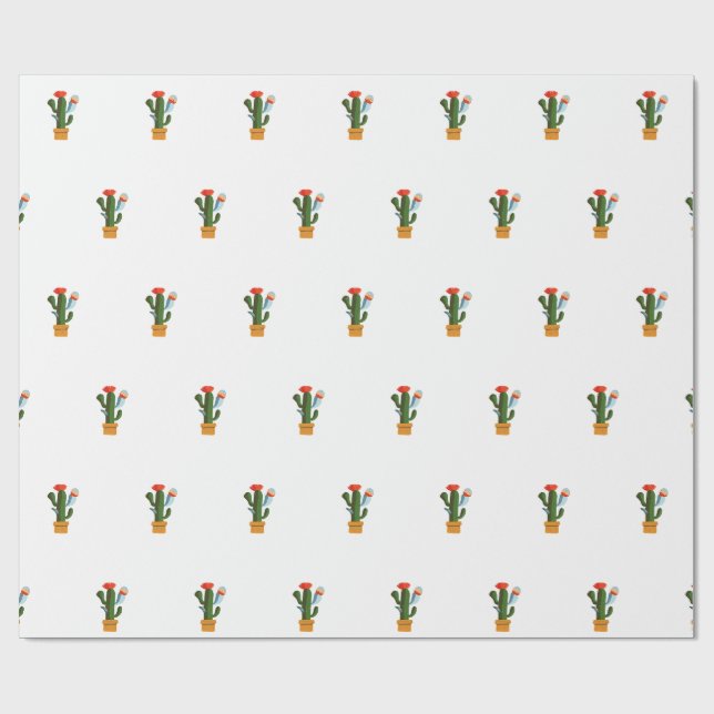 Papier Cadeau Petit cactus (Plat)