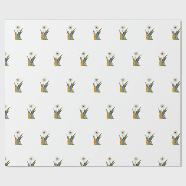 Papier Cadeau Petit cactus  (Plat)