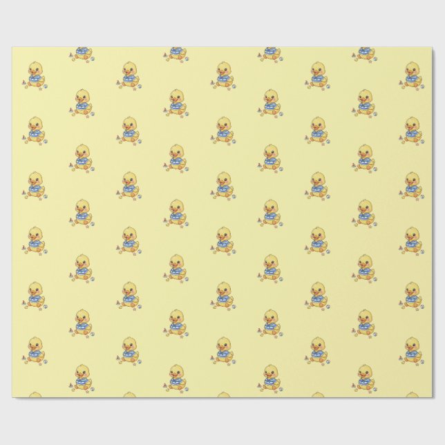 Papier Cadeau Petit Canard Mignon (Plat)