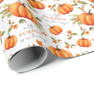 Papier Cadeau Petit Citrouille En Route Invitation Baby Shower A