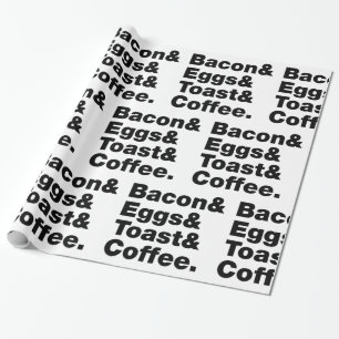 Papier Cadeau Petit-déjeuner (Bacon & oeufs & Toast & Coffee.)
