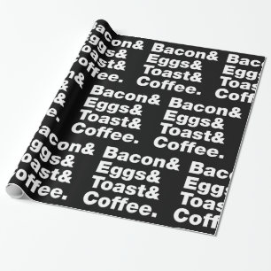 Papier Cadeau Petit-déjeuner (Bacon & oeufs & Toast & Coffee.) W