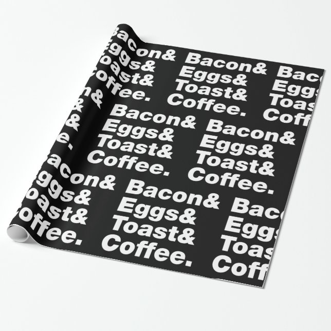 Papier Cadeau Petit-déjeuner (Bacon & oeufs & Toast & Coffee.) W (Déroulé)