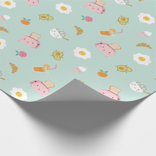 Papier Cadeau Petit déjeuner mignon à la menthe (Coin)