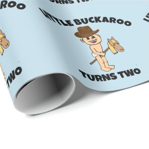 PAPIER CADEAU PETIT GARÇON COWBOY AGE DEUX ANS