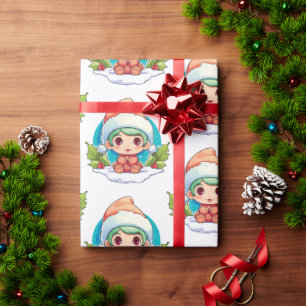 Papier Cadeau Petit garçon Elf Xmas Magie