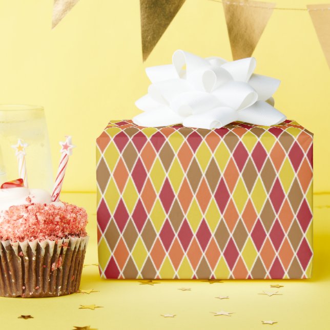 Papier Cadeau Petit Harlequin aux tons d'automne (Fête d'anniversaire)