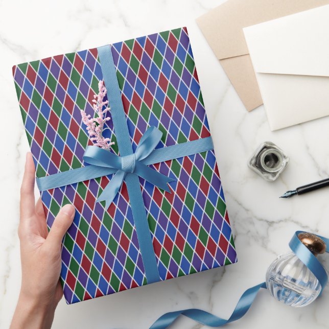 Papier Cadeau Petit Harlequin aux Tons de Joaillerie (Cadeaux)